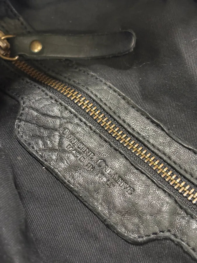 Officine Creative Black Grained Leather Faded Backpack eKSUBXw 7
