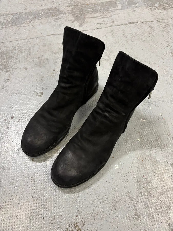 Officine Creative Black Eroded Leather Side-Zip Chelsea Boots WyhMemi 2