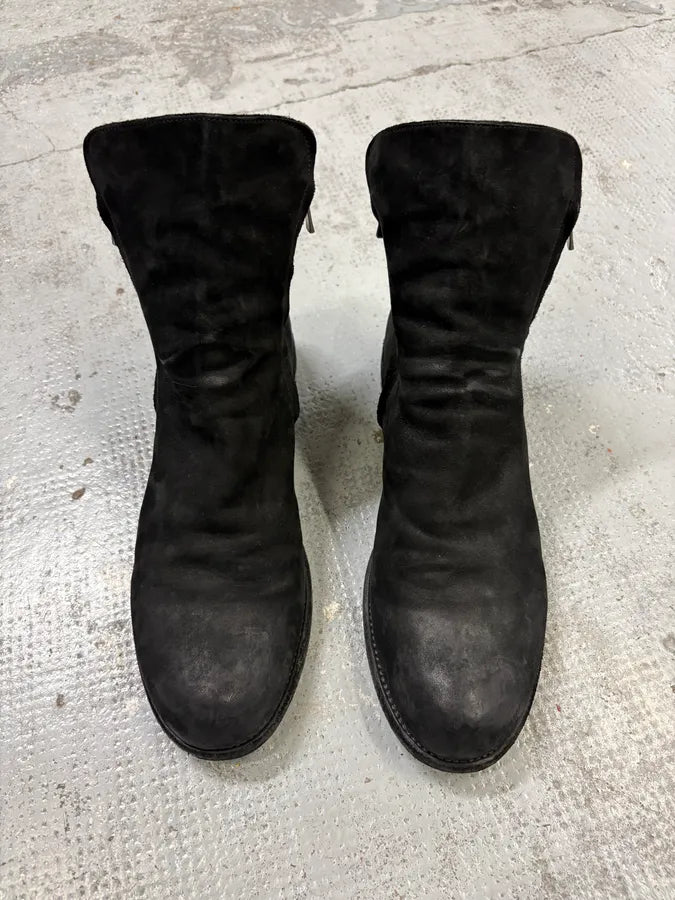 Officine Creative Black Eroded Leather Side-Zip Chelsea Boots WyhMemi 1