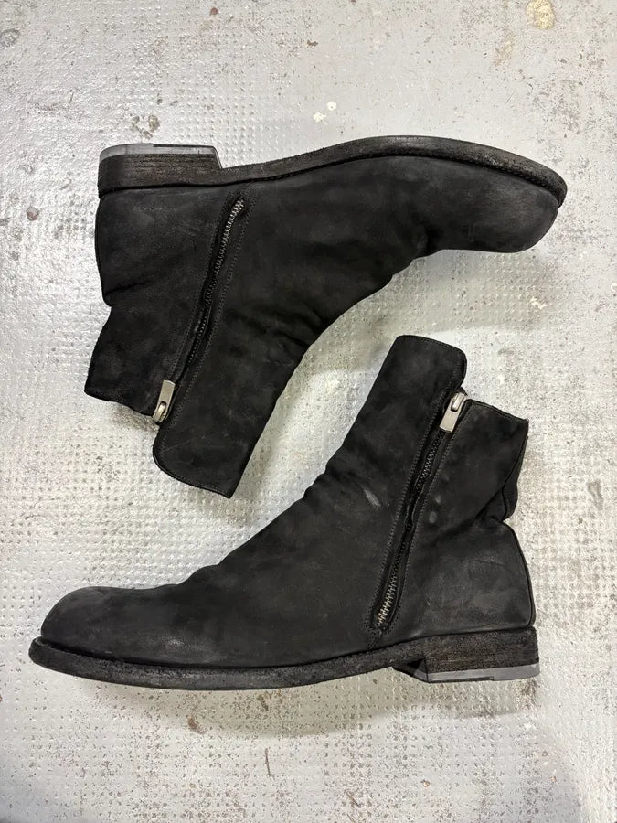 Officine Creative Black Eroded Leather Side-Zip Chelsea Boots WyhMemi 3