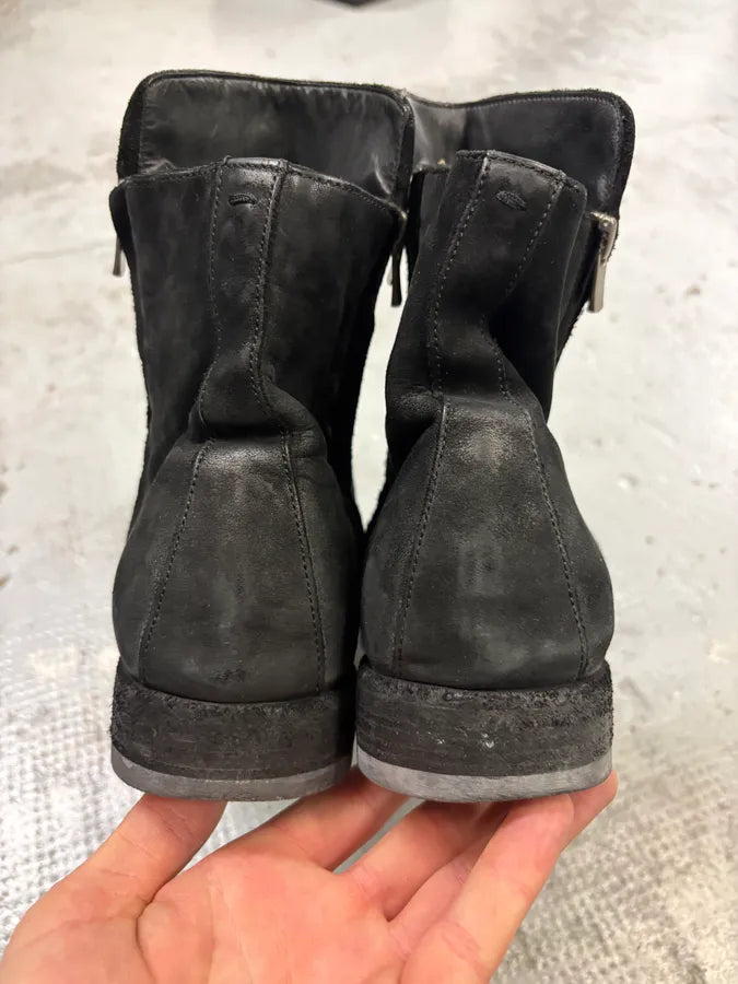 Officine Creative Black Eroded Leather Side-Zip Chelsea Boots WyhMemi 6