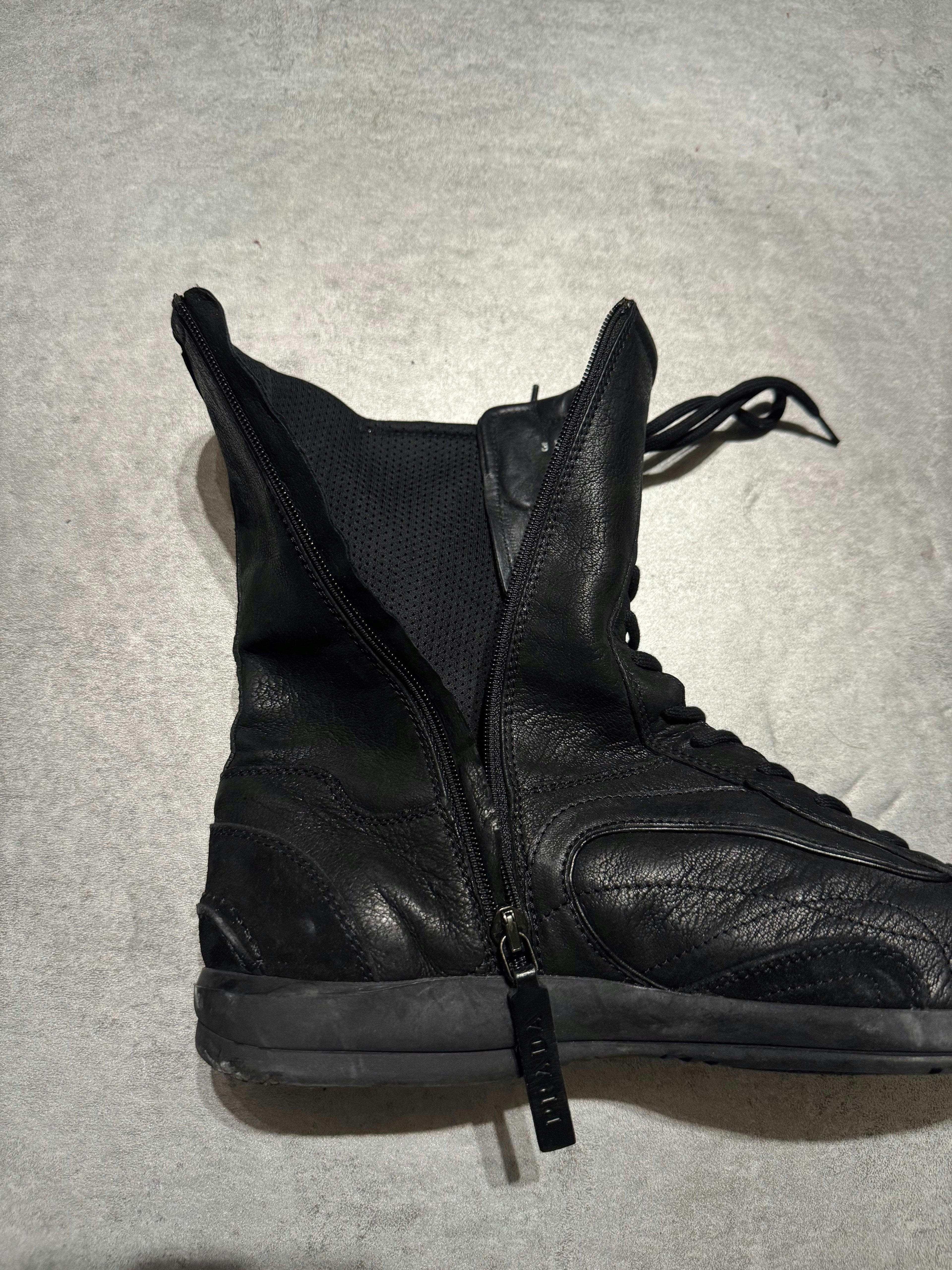 2000s Prada Black Biker Avant-Garde Ankle Boots (39eu/us6.5)