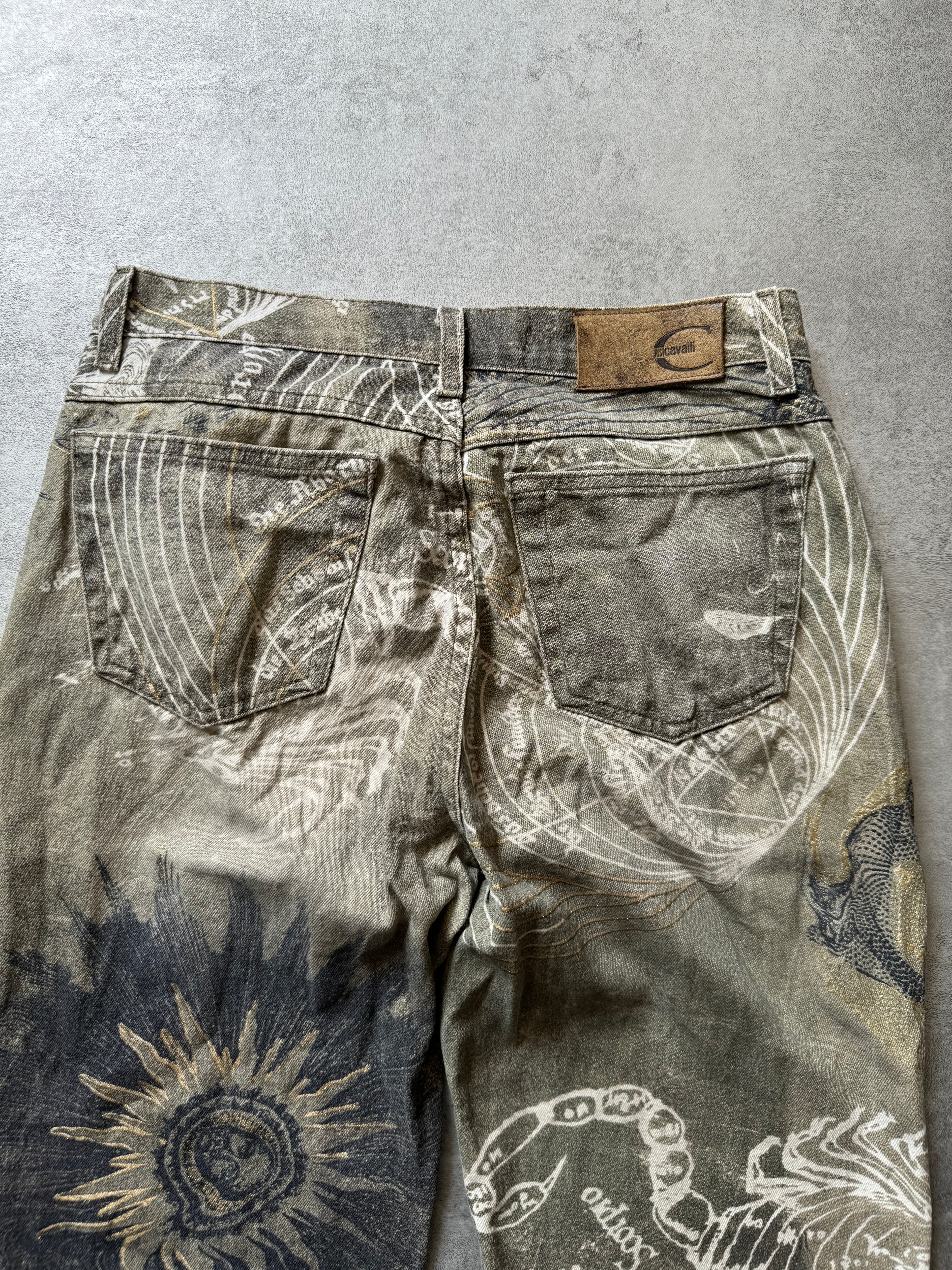AW2003 Cavalli Zodiac Astrology Imperial Olive Pants (S) - 3