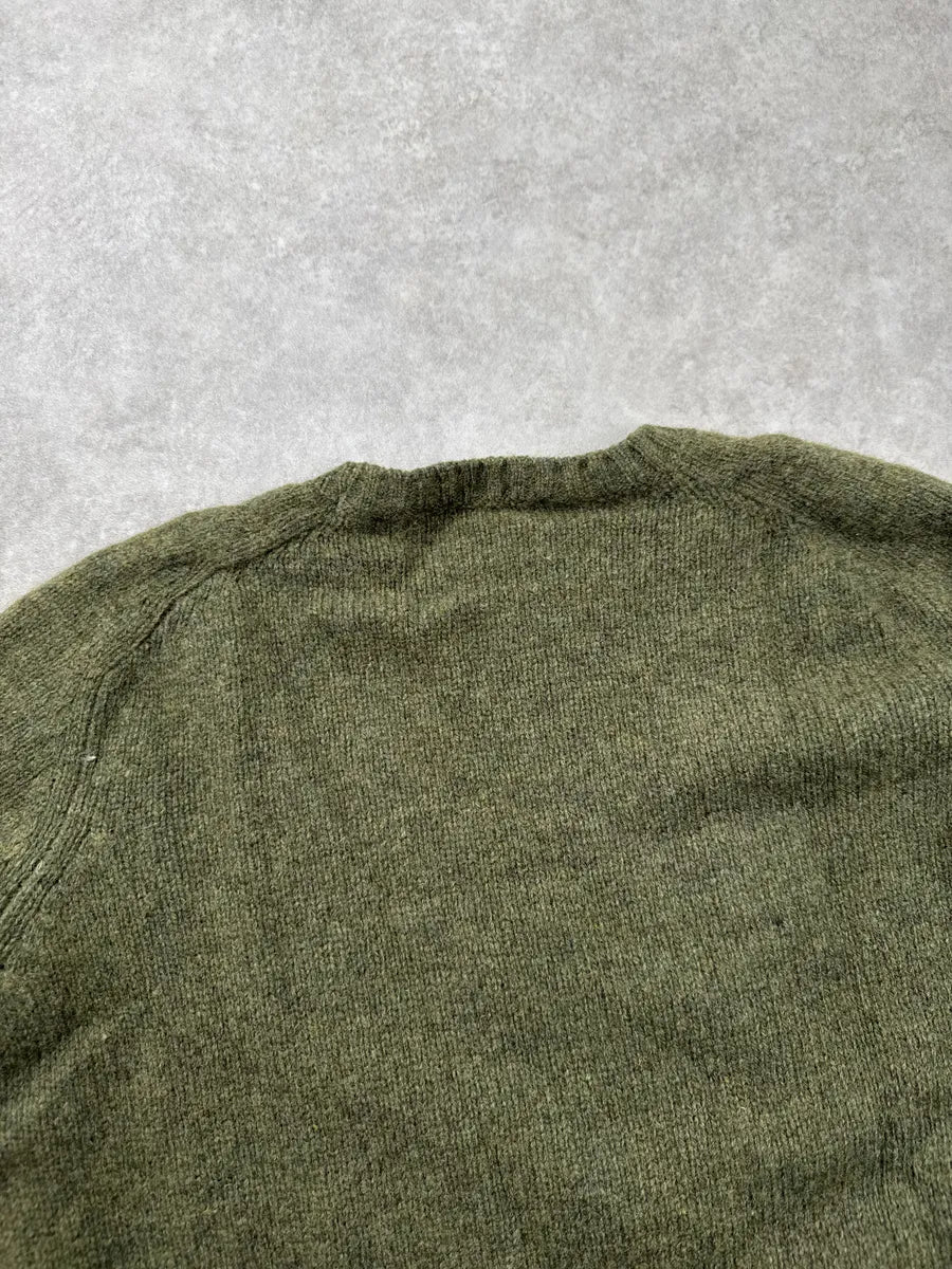2000s Prada Olive Wool Textured Knit Crewneck Sweater oiMQsfvb 6