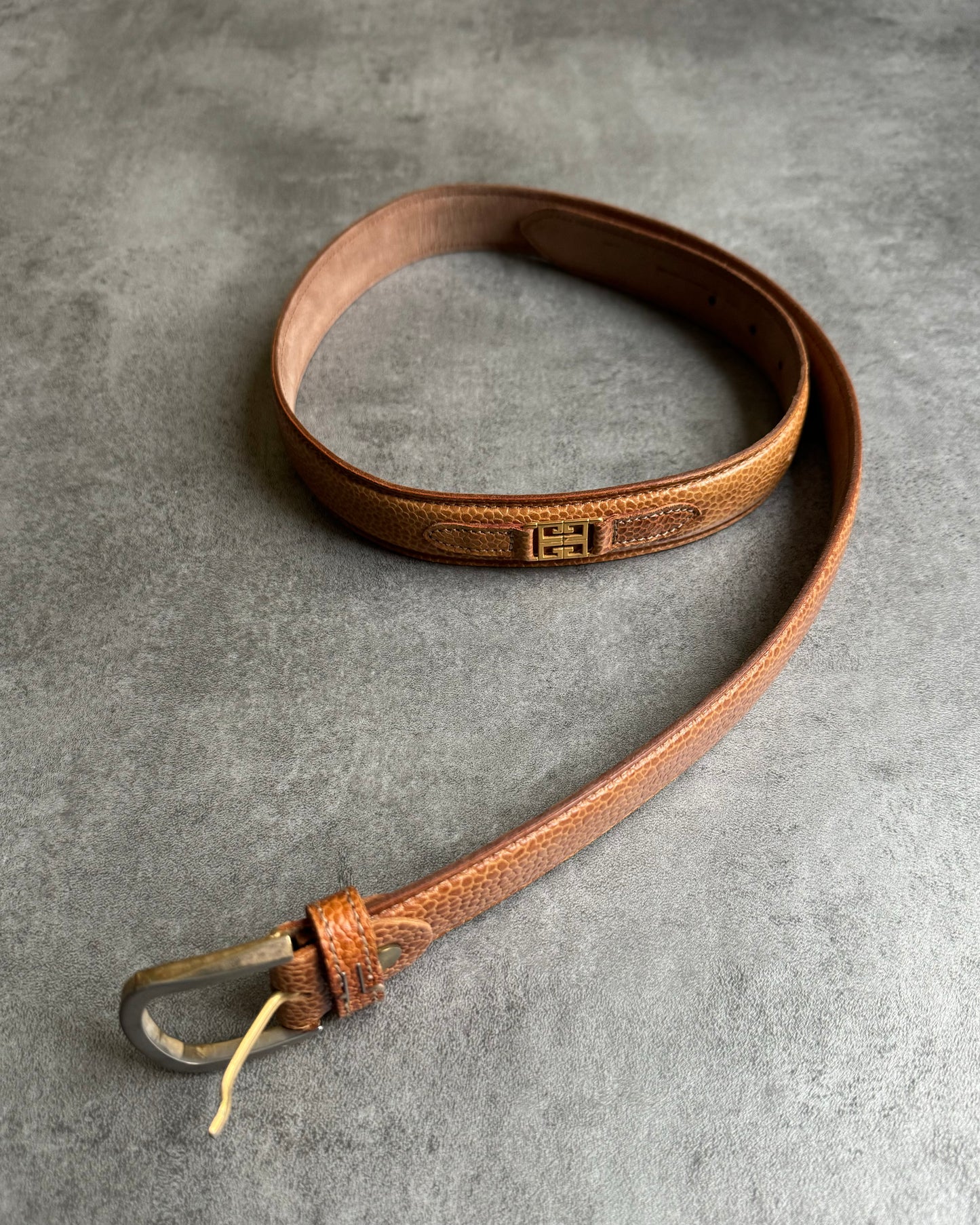 1990s Givenchy Brown Leather Classy Belt (OS) - 6