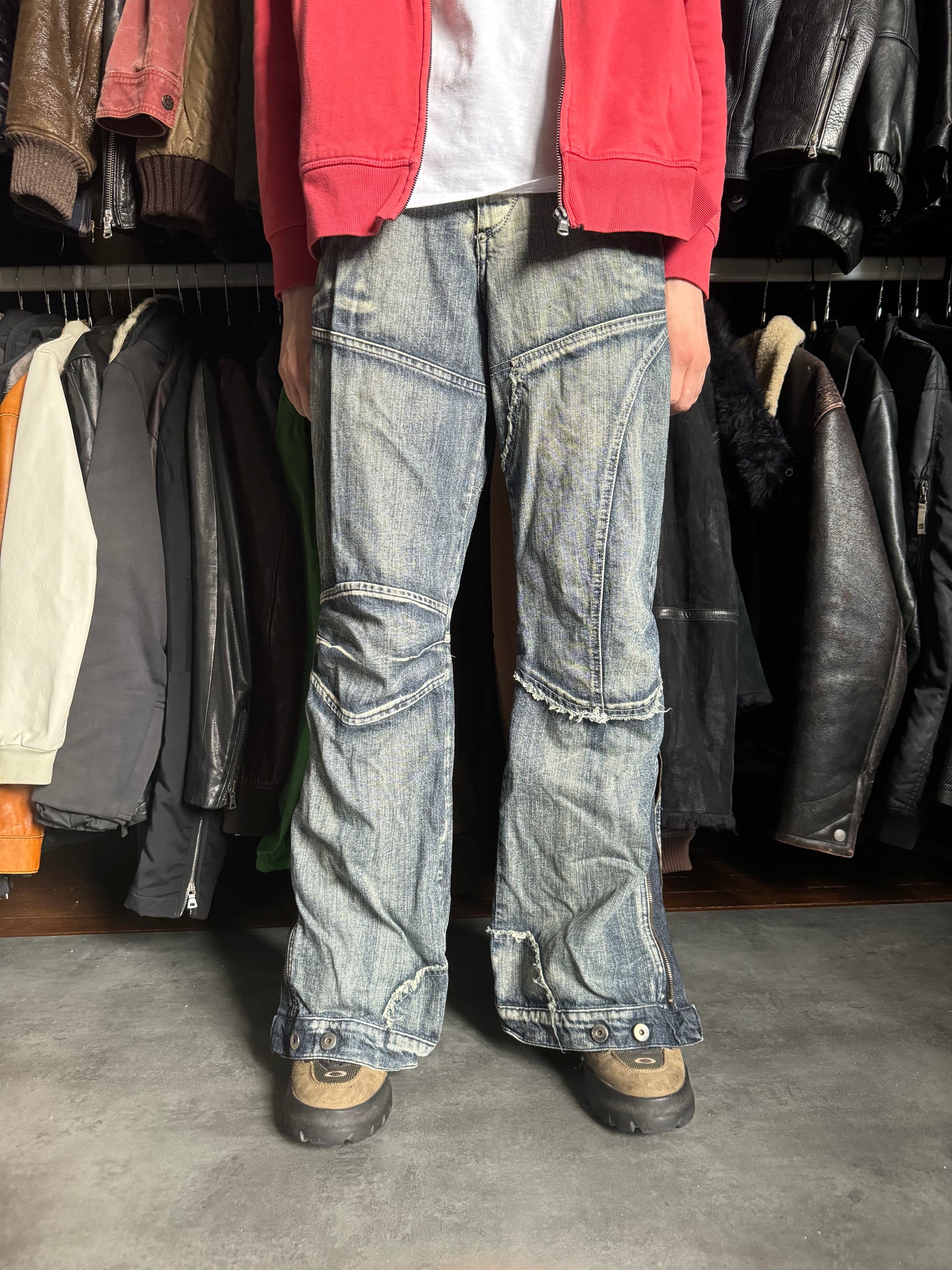 2000s Dolce & Gabbana Brut Avant-Garde Cozy Flared Denim Jeans (L) - 2