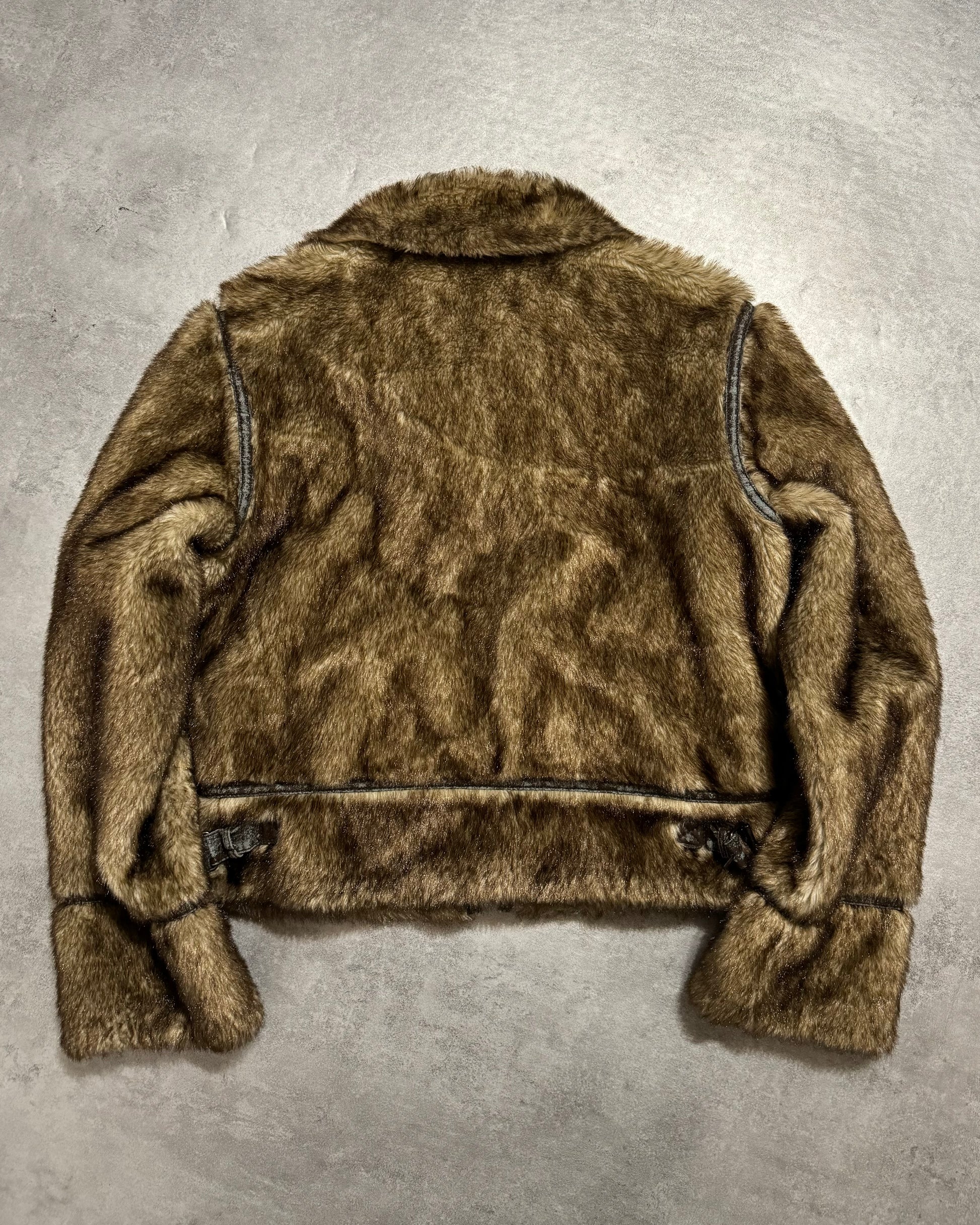 1990s Balmain Reversible Fur Leather Biker Jacket (XS) - 6