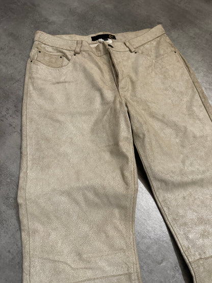 AW2006 Cavalli White Cracked Leather Italian Pants (S/M) - 8