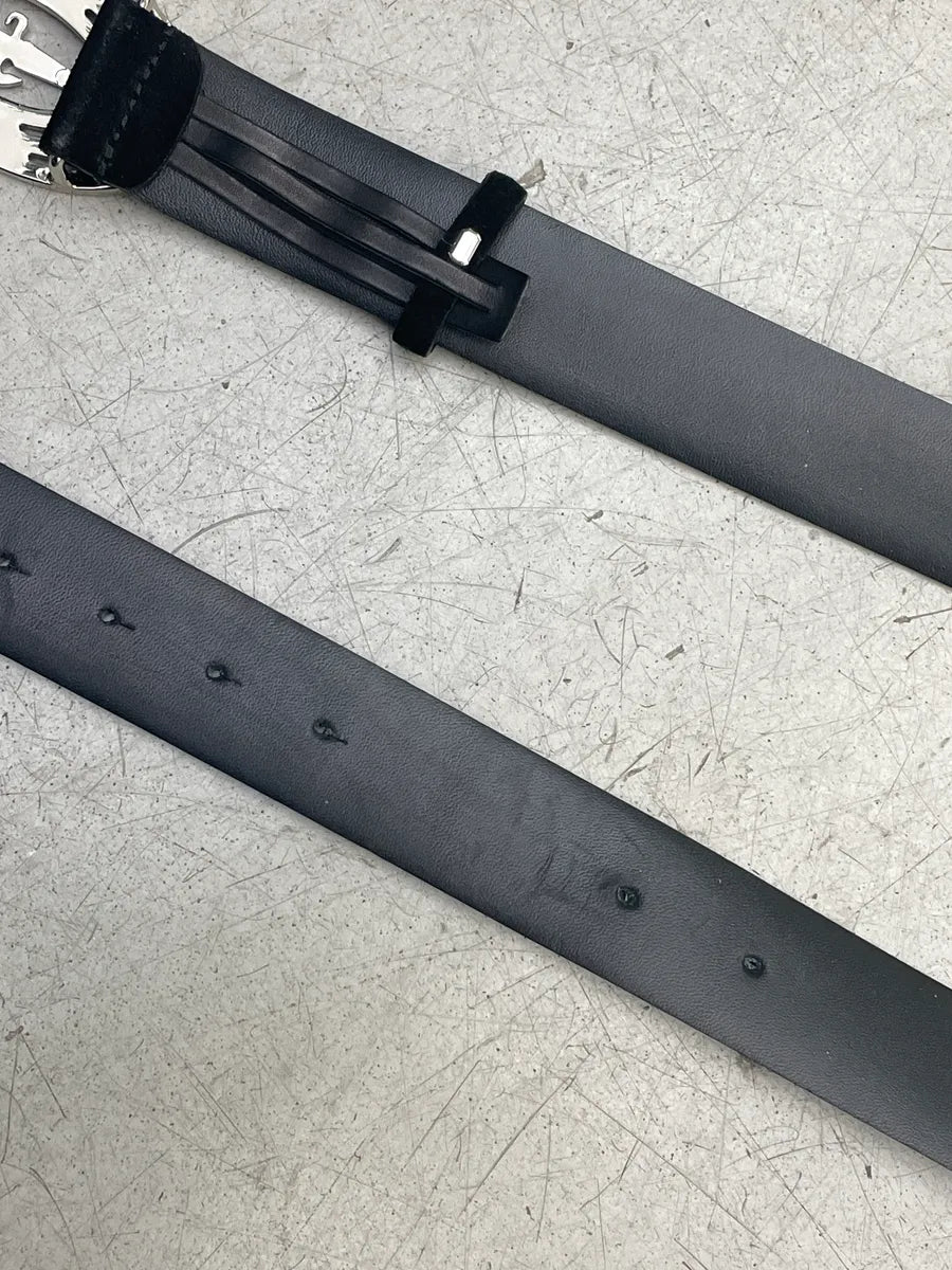 Cesare Paciotti Black Leather Dagger Logo Belt orLMFuis 5