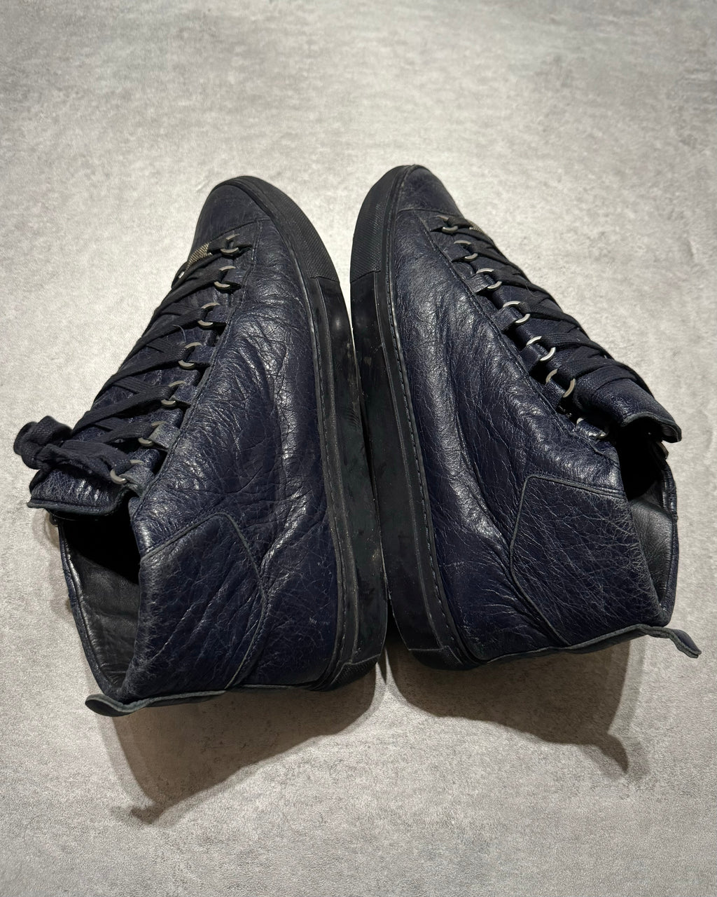 Balenciaga Arena Navy High Top Leather Sneakers (42,5) - 3