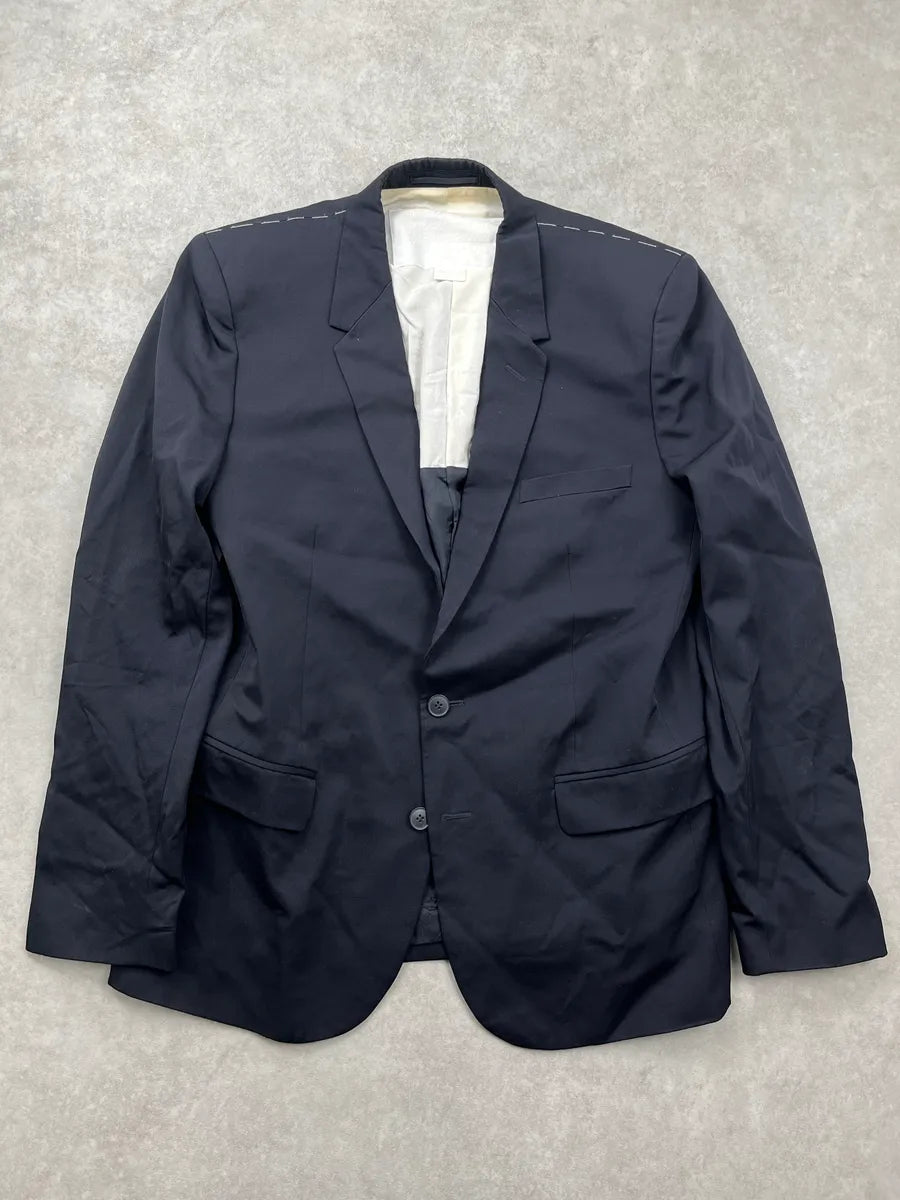 AW2012 Maison Martin Margiela Black Contrast Stitch Tailored Blazer otXVGBIJ 0