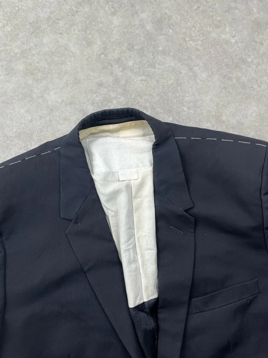 AW2012 Maison Martin Margiela Black Contrast Stitch Tailored Blazer otXVGBIJ 6