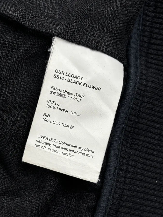 SS2014 Our Legacy Black Linen Tone-on-Tone Camo Bomber Jacket xVwdwjq 9