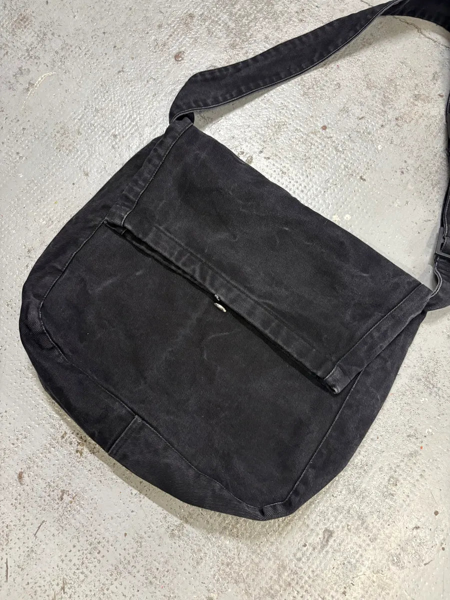Our Legacy Black Denim Washed Shoulder Bag WysiCut 3