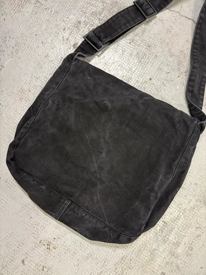 Our Legacy Black Denim Washed Shoulder Bag WysiCut 5
