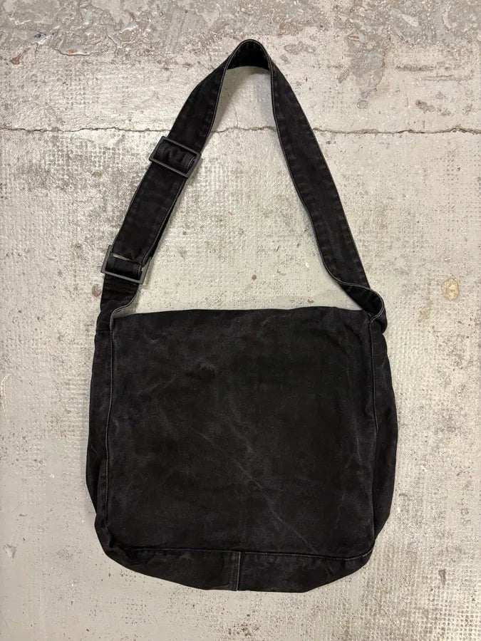 Our Legacy Black Denim Washed Shoulder Bag WysiCut 4