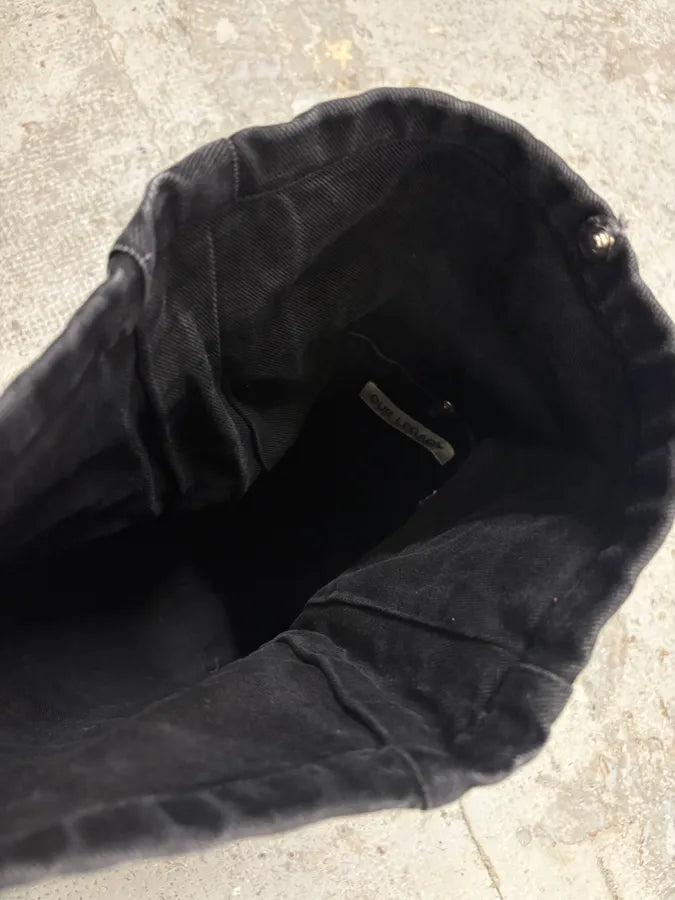 Our Legacy Black Denim Washed Shoulder Bag WysiCut 8