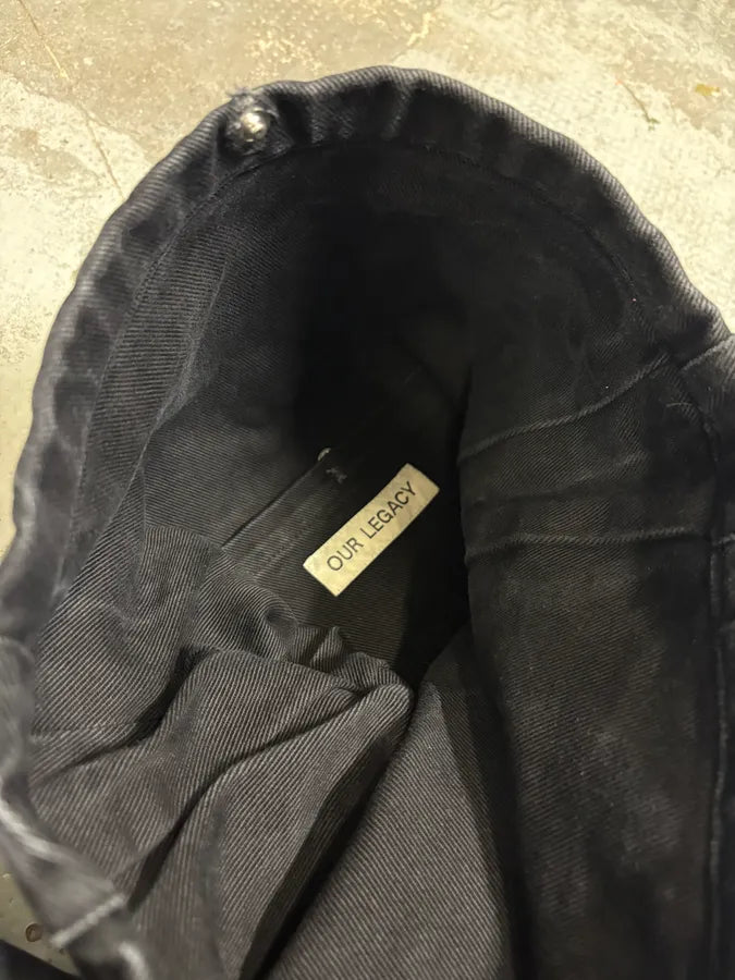 Our Legacy Black Denim Washed Shoulder Bag WysiCut 9