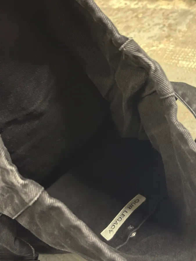 Our Legacy Black Denim Washed Shoulder Bag WysiCut 7