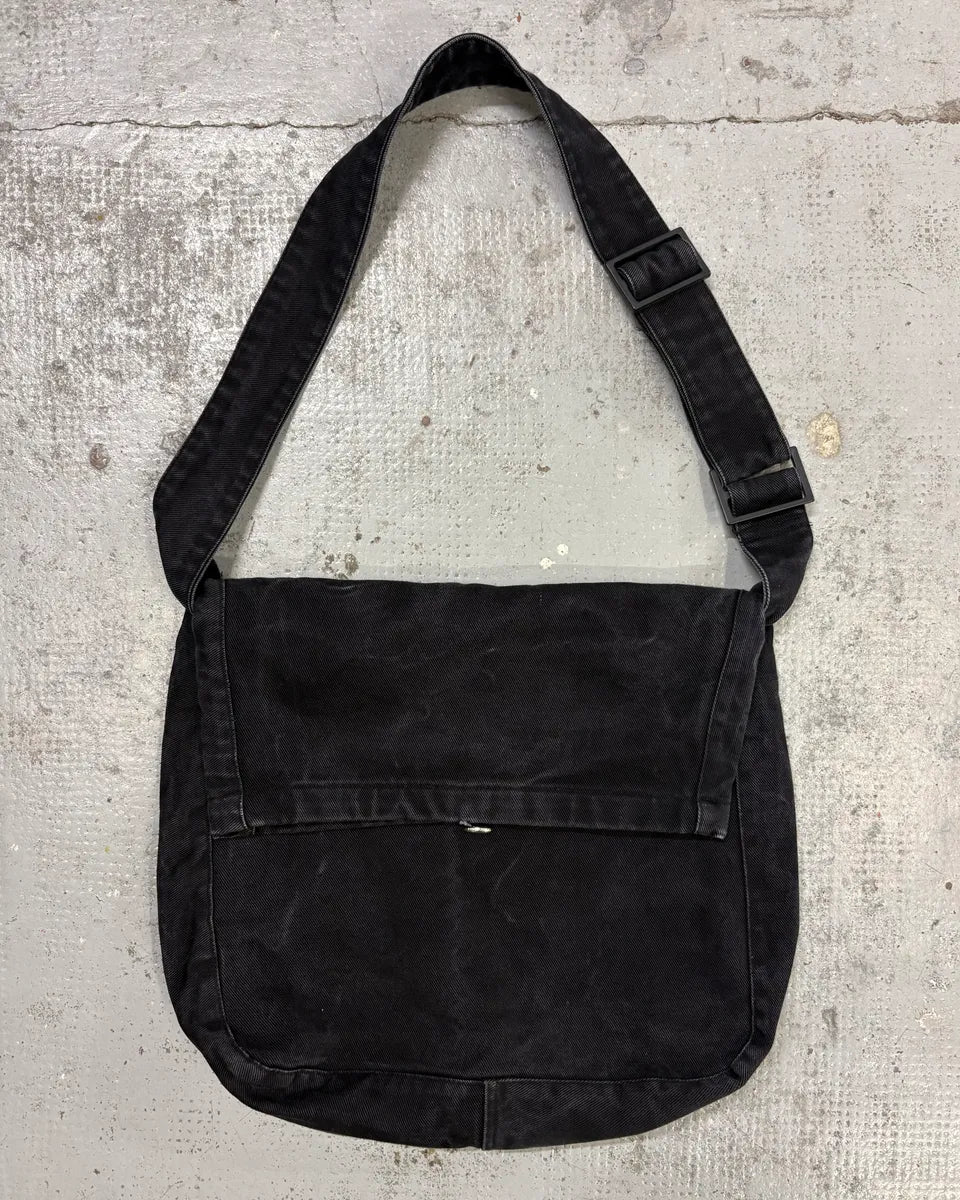 Our Legacy Black Denim Washed Shoulder Bag WysiCut 0
