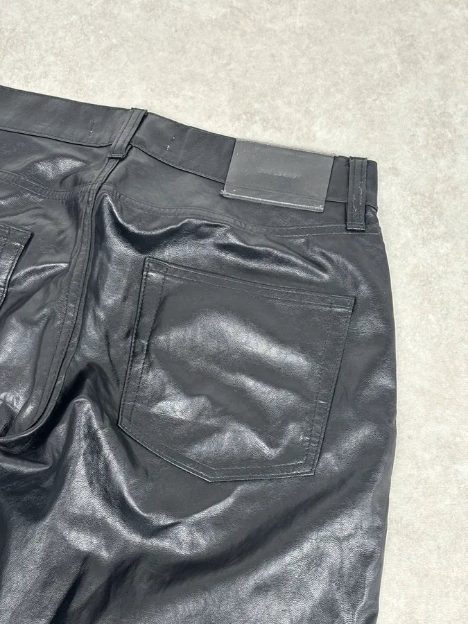 Our Legacy Black Faux Leather Formal Moto Cut Pants wYPhlSQ 7