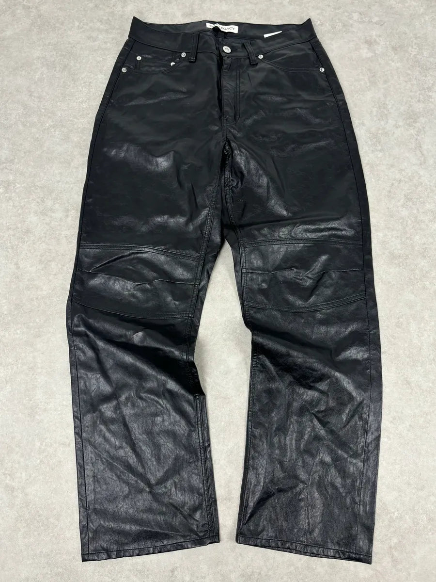 Our Legacy Black Faux Leather Formal Moto Cut Pants wYPhlSQ 0