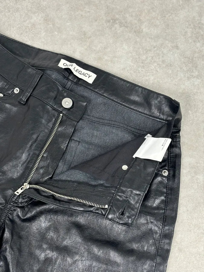 Our Legacy Black Faux Leather Formal Moto Cut Pants wYPhlSQ 8