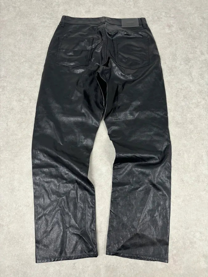 Our Legacy Black Faux Leather Formal Moto Cut Pants wYPhlSQ 5