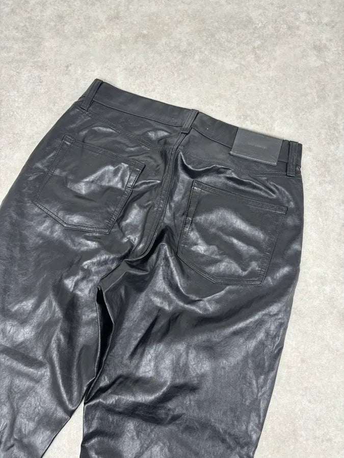 Our Legacy Black Faux Leather Formal Moto Cut Pants wYPhlSQ 6
