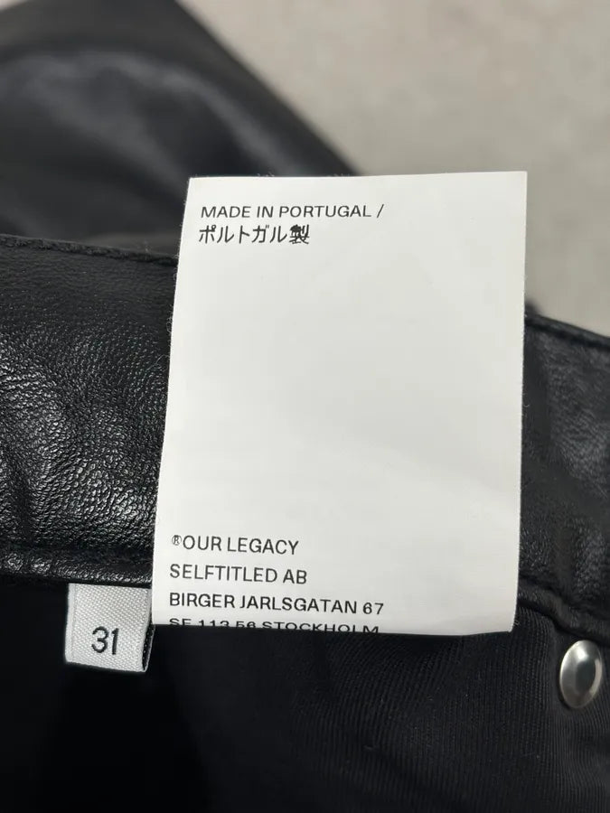 Our Legacy Black Faux Leather Formal Moto Cut Pants wYPhlSQ 11