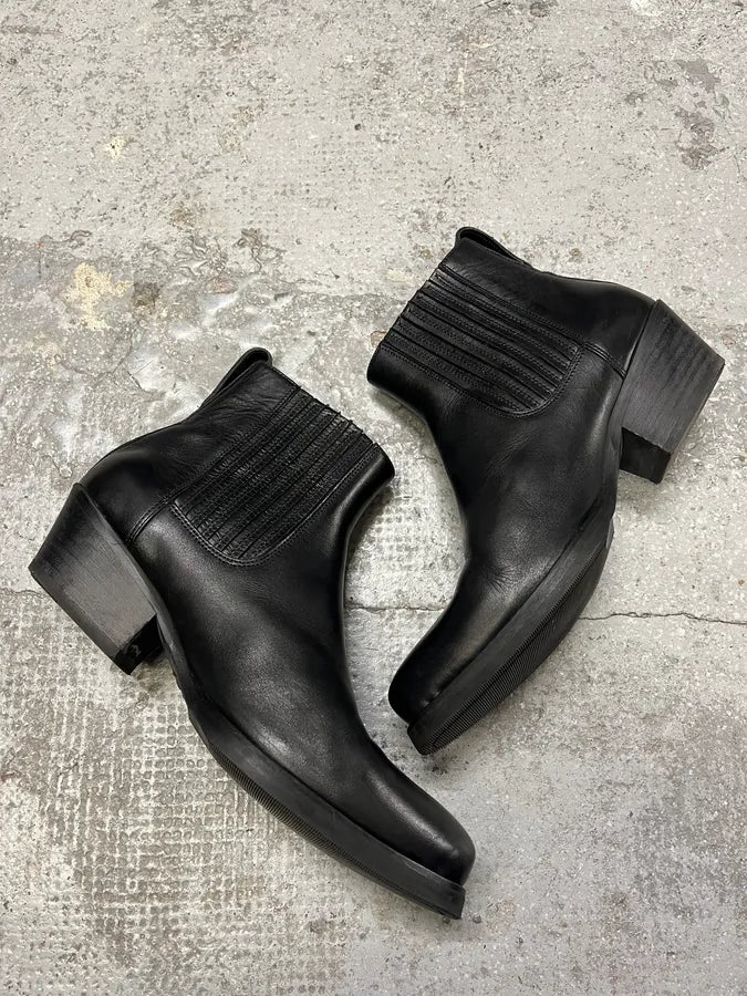 Our Legacy Black Leather Cuban Boots UfOyhWQ 2