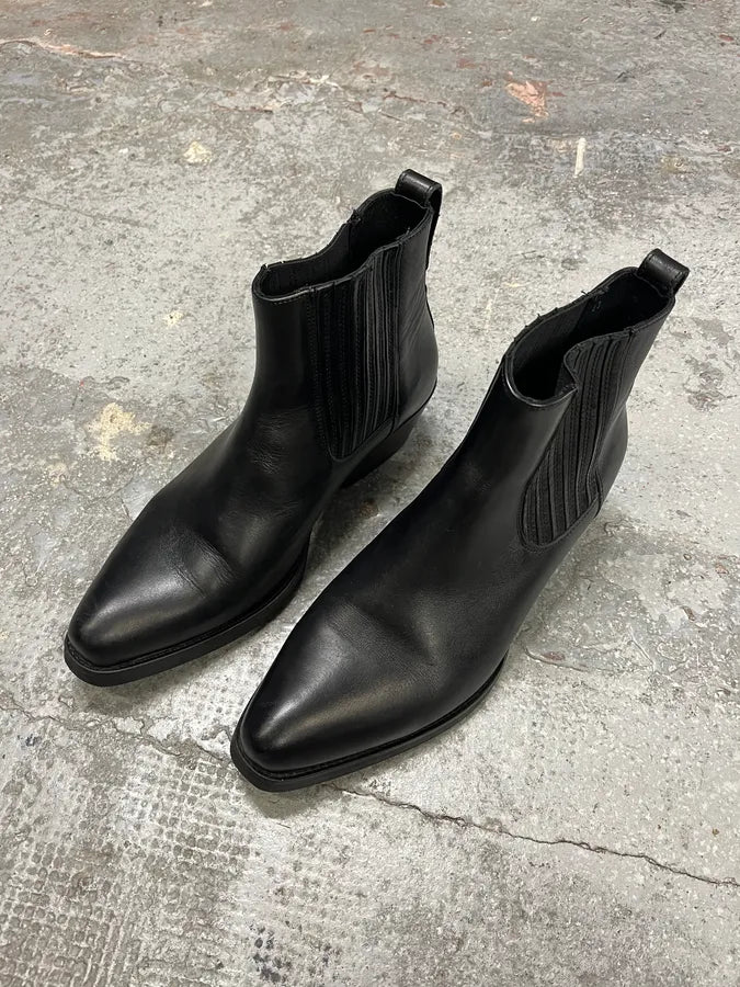 Our Legacy Black Leather Cuban Boots UfOyhWQ 3