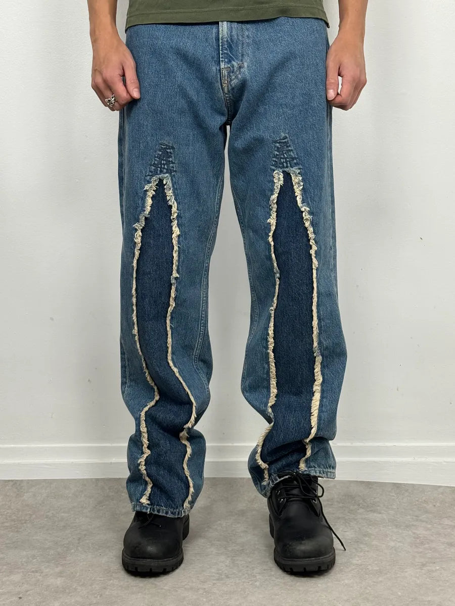 Our Legacy Blue Distressed Denim Jeans  mgeuvoP 0