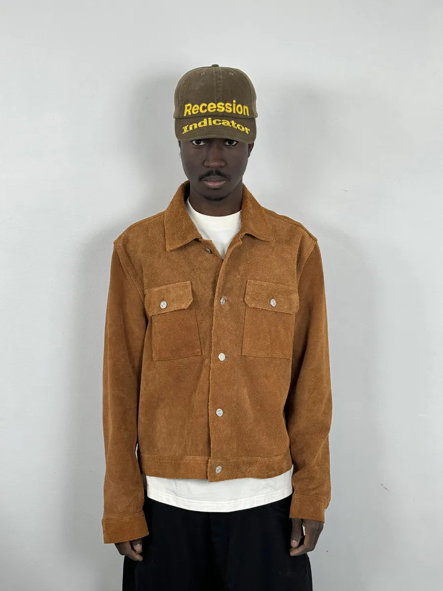 Our Legacy Brown Heavy Suede Leather Buttoned Jacket Jfebhwq 0