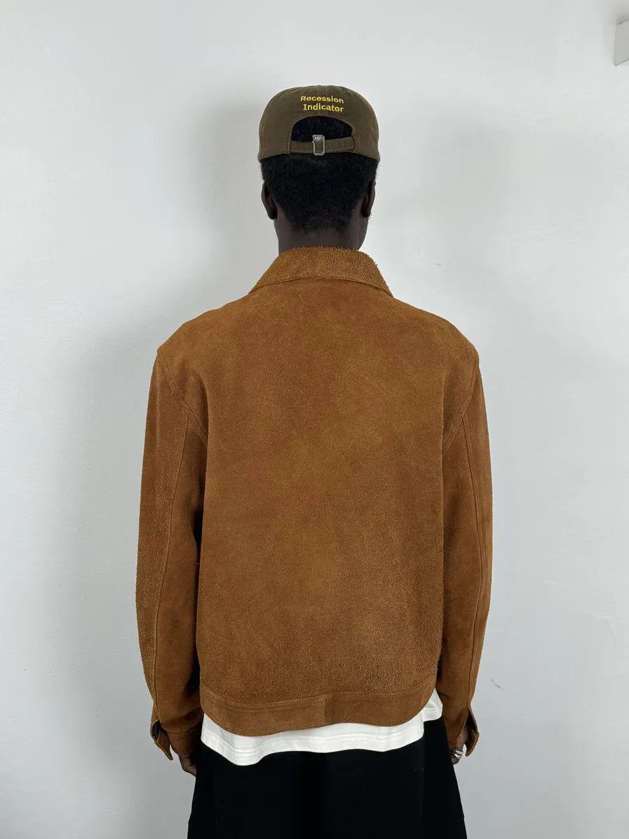 Our Legacy Brown Heavy Suede Leather Buttoned Jacket Jfebhwq 1