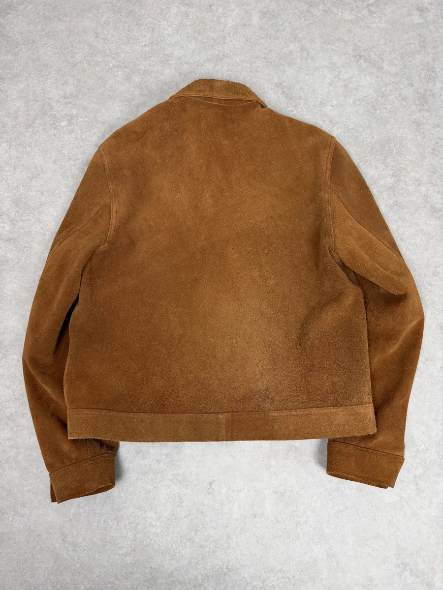 Our Legacy Brown Heavy Suede Leather Buttoned Jacket Jfebhwq 3