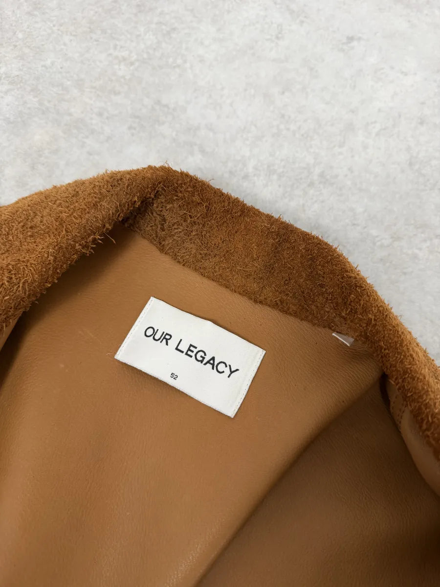 Our Legacy Brown Heavy Suede Leather Buttoned Jacket Jfebhwq 9