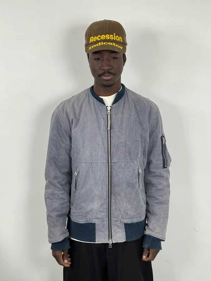 Our Legacy Dyed Blue Eroded Bomber Jacket HzMGfPW 0