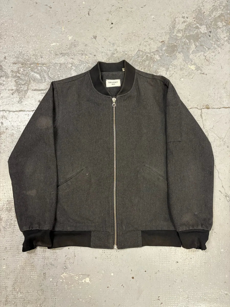 Our Legacy Grey Wool Bomber Jacket enrEAVi 0