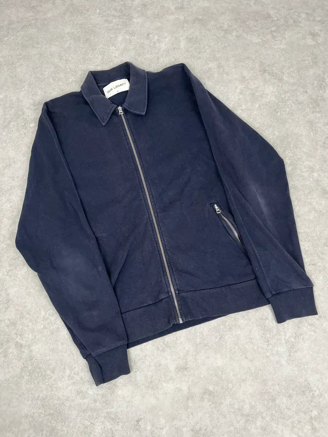 SS2016 Our Legacy Navy Interlock Zip-up Jacket eQLImbT 3