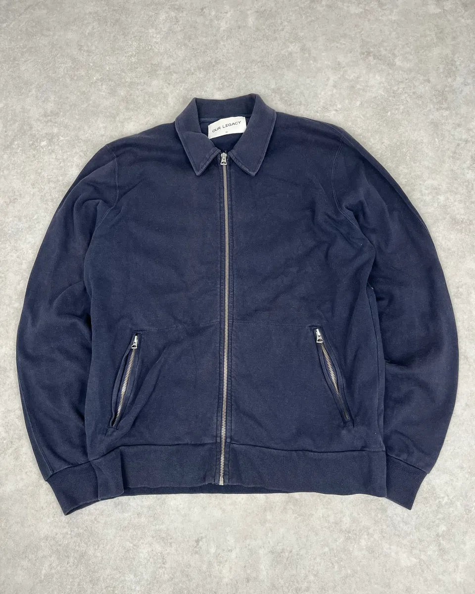 SS2016 Our Legacy Navy Interlock Zip-up Jacket eQLImbT 0