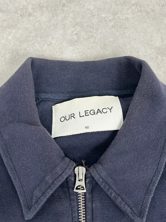 SS2016 Our Legacy Navy Interlock Zip-up Jacket eQLImbT 8