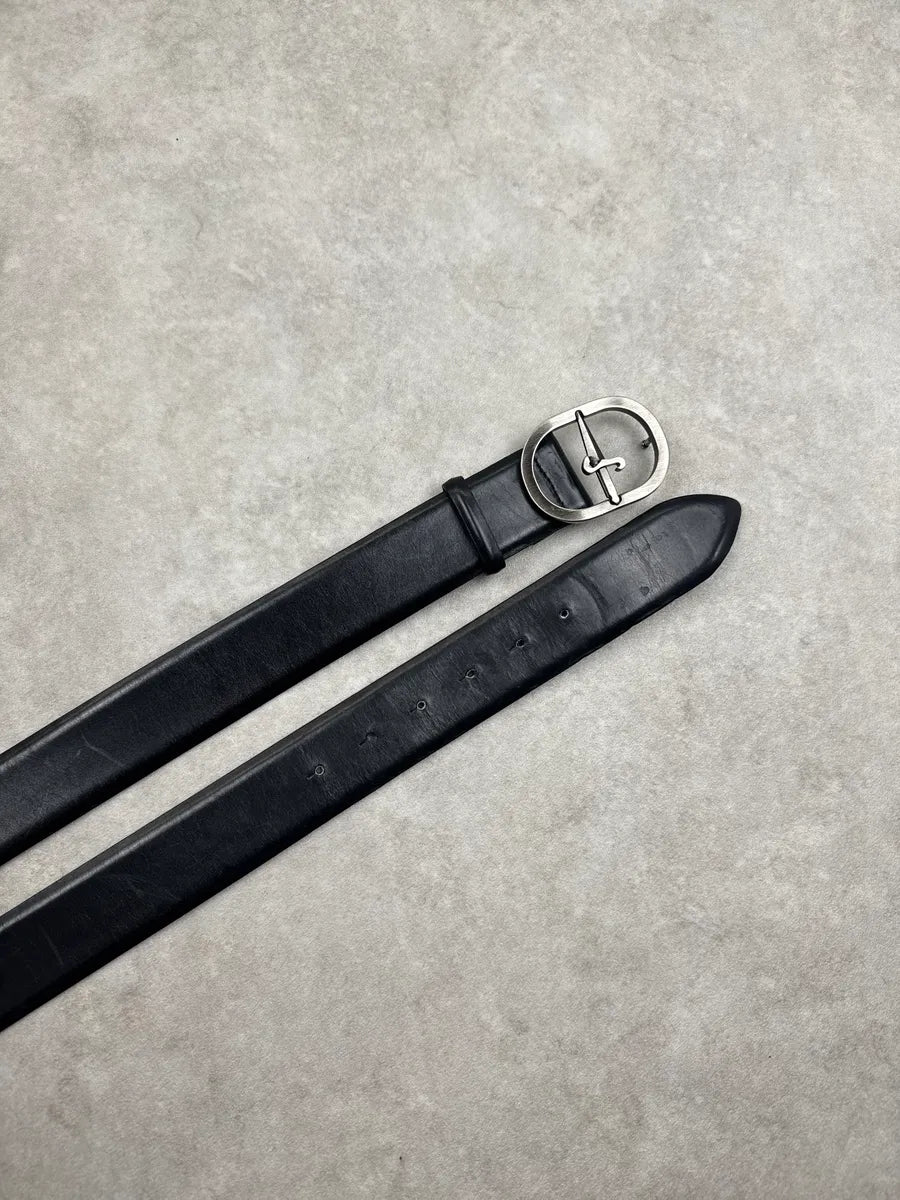 Cesare Paciotti Black Leather Oval Dagger Belt ovqJLBlV 2