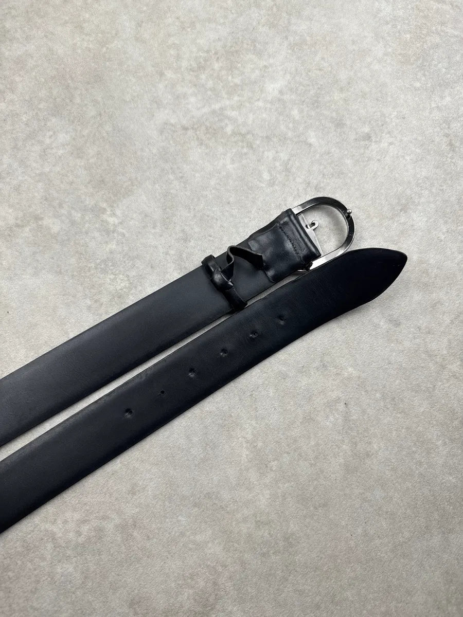 Cesare Paciotti Black Leather Oval Dagger Belt ovqJLBlV 4