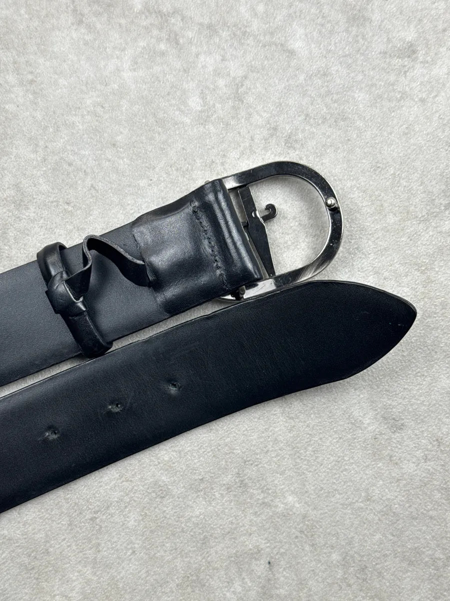 Cesare Paciotti Black Leather Oval Dagger Belt ovqJLBlV 5