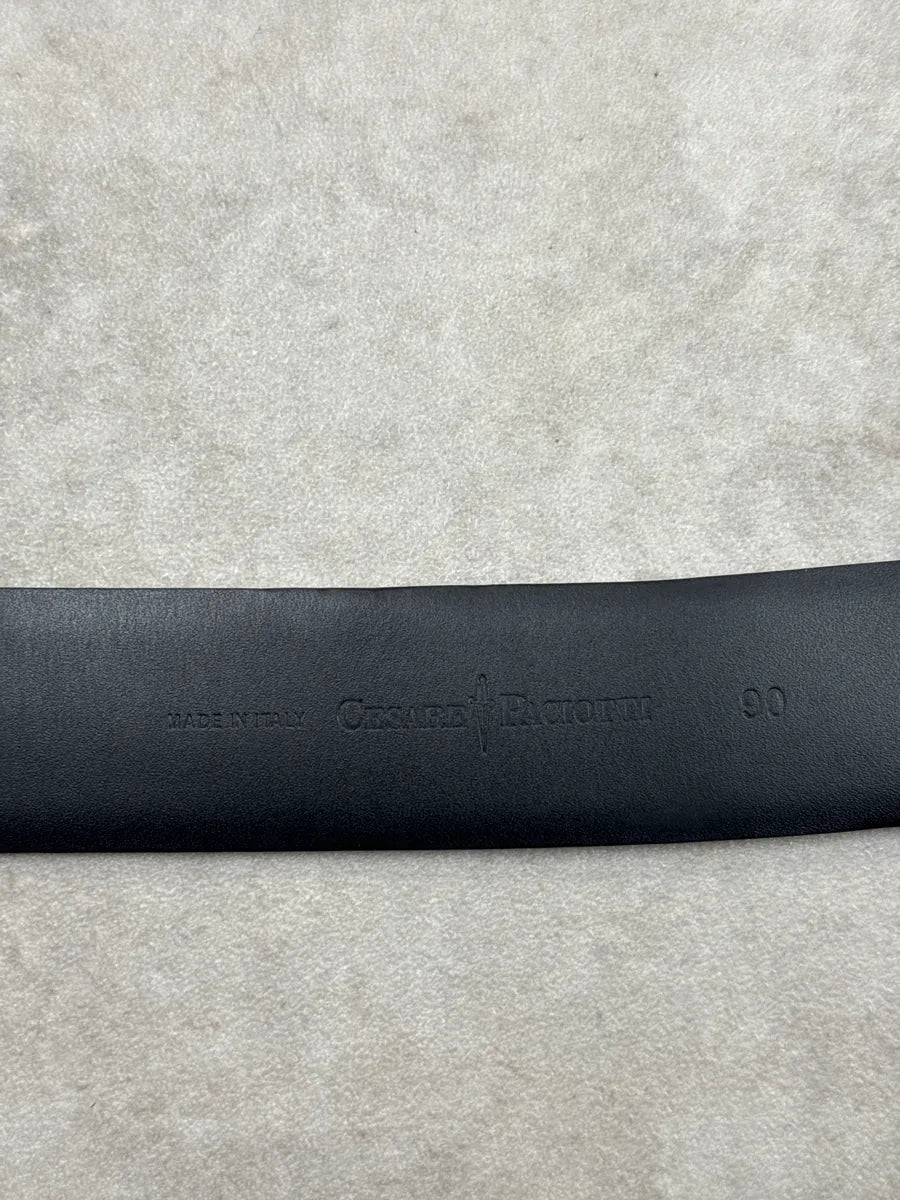 Cesare Paciotti Black Leather Oval Dagger Belt ovqJLBlV 6