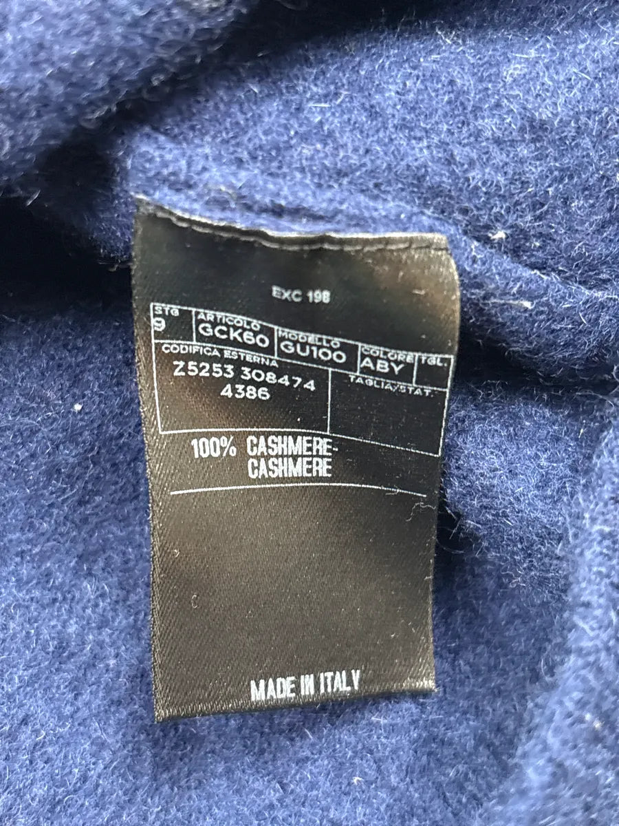 2000s Gucci Navy Cashmere V-Neck Elbow Patch Sweater oxfRaxUX 9