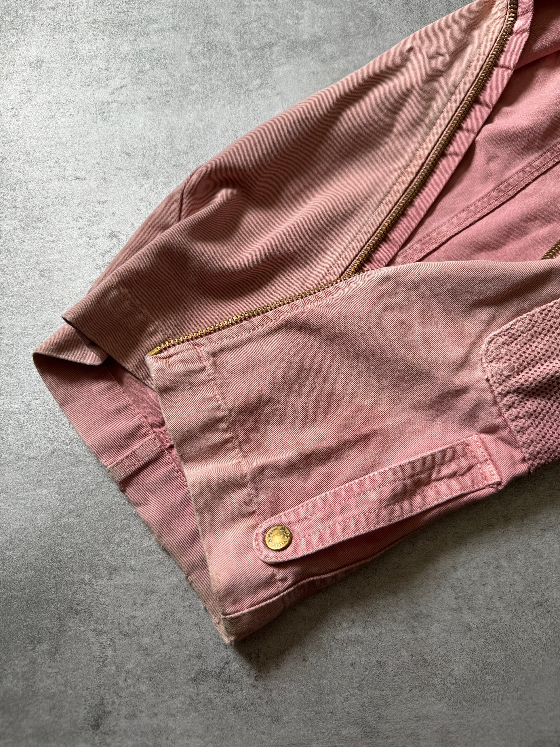 SS2003 Dolce & Gabbana Full Zip Aviator Cargo Pink Pants (M) - 9