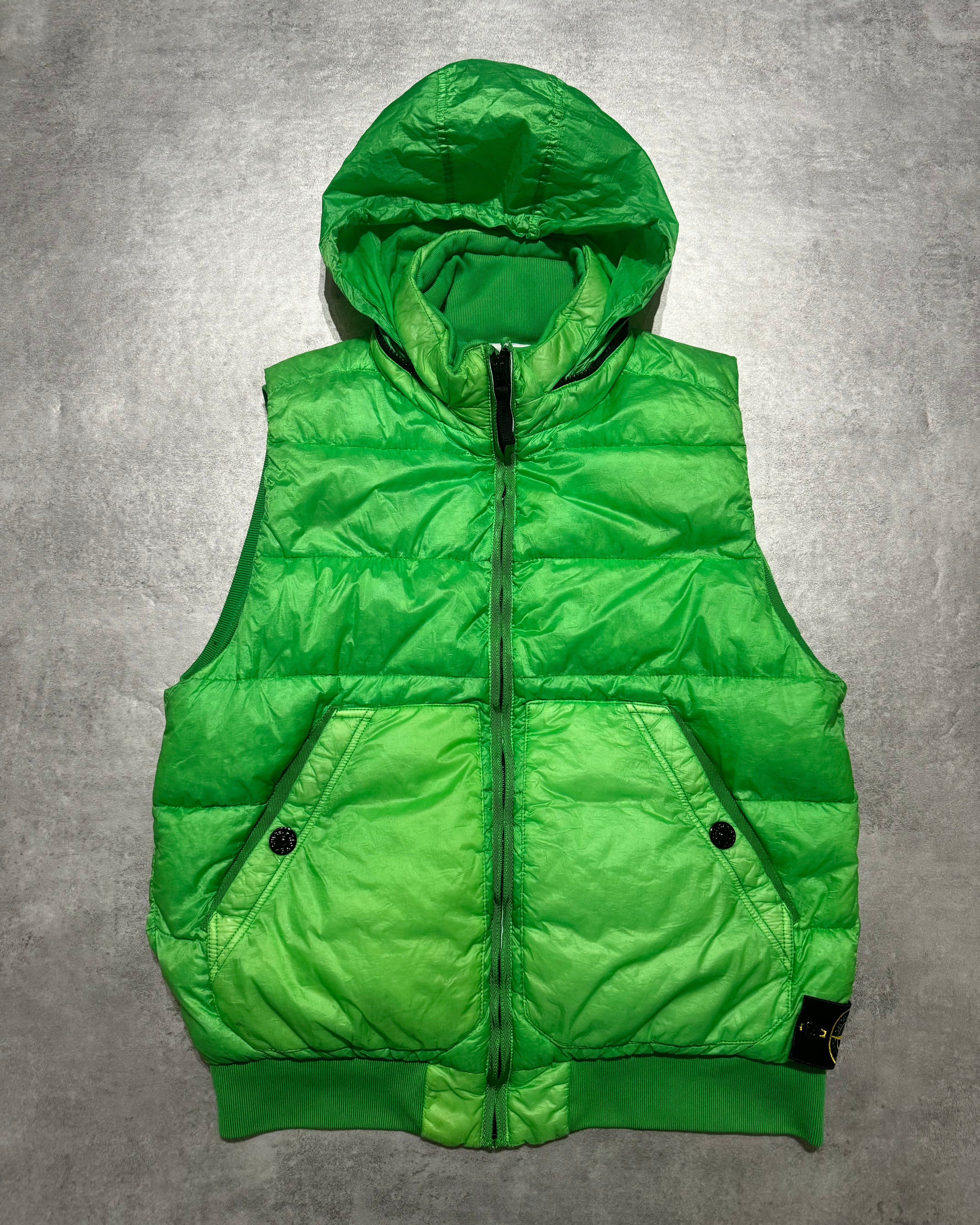 AW2012 Stone Island Green Bodywarmer Puffer Hooded Jacket (M/L) - 1
