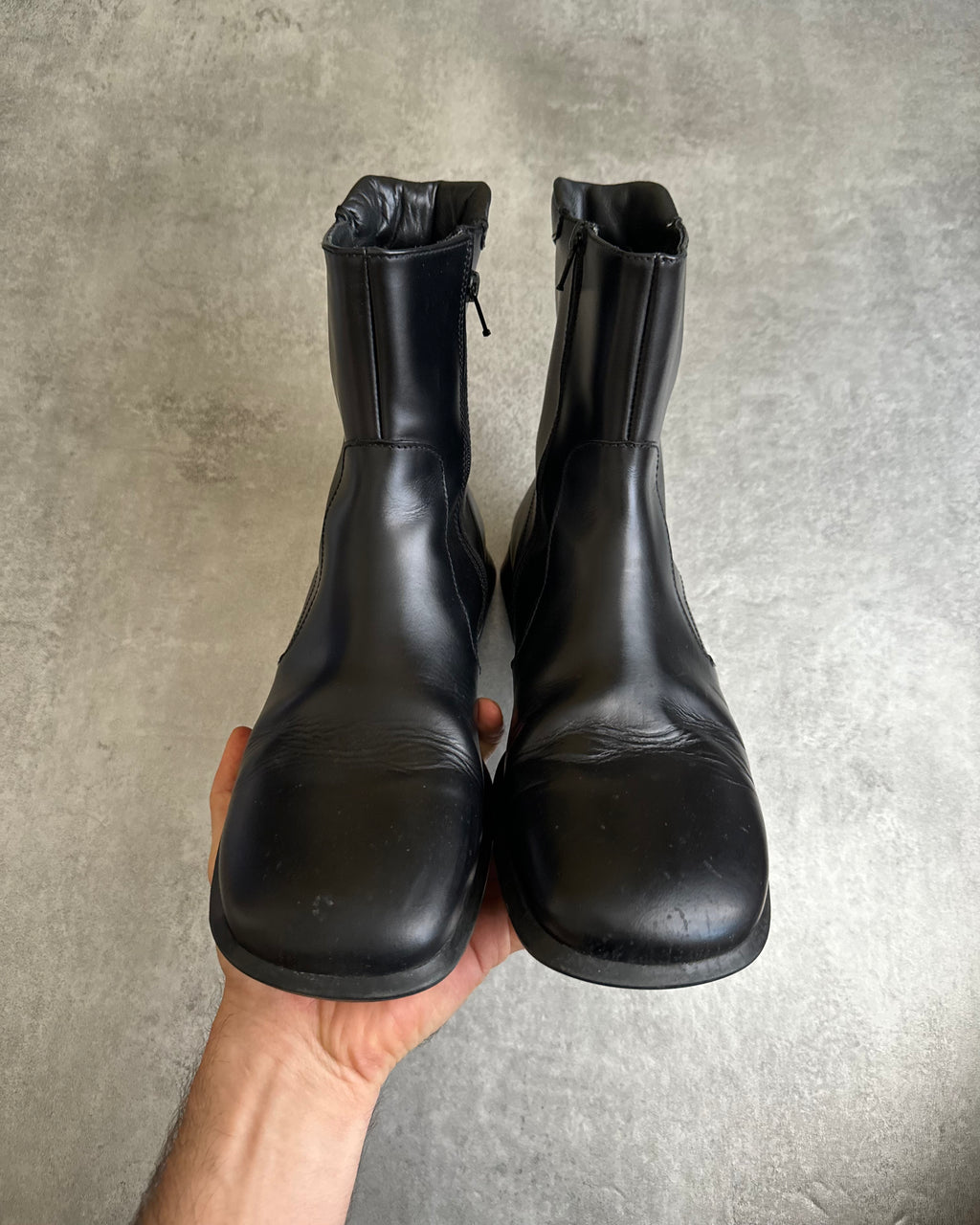 FW1999 Prada Black Leather Derby High Boots (43) - 4